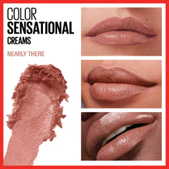 Maybelline Color Sensational labial pigmentación intensa para estilos nude o rosa.