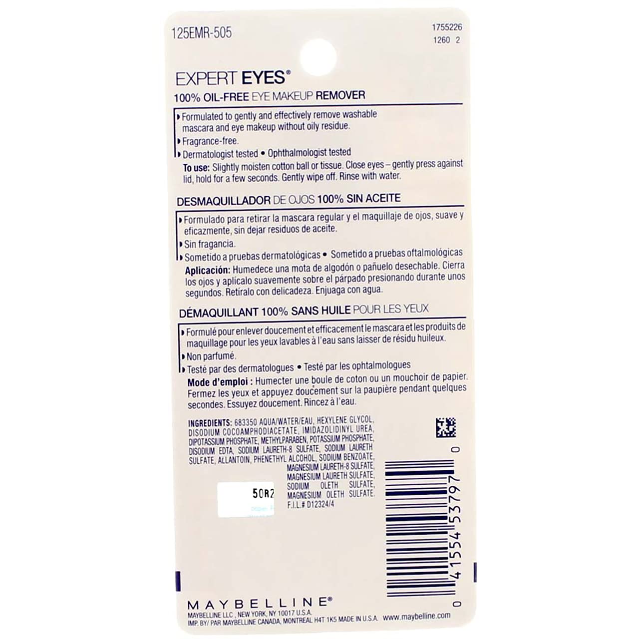 Maybelline Expert Eyes paquete doble, opción conveniente para desmaquillar sin esfuerzo.