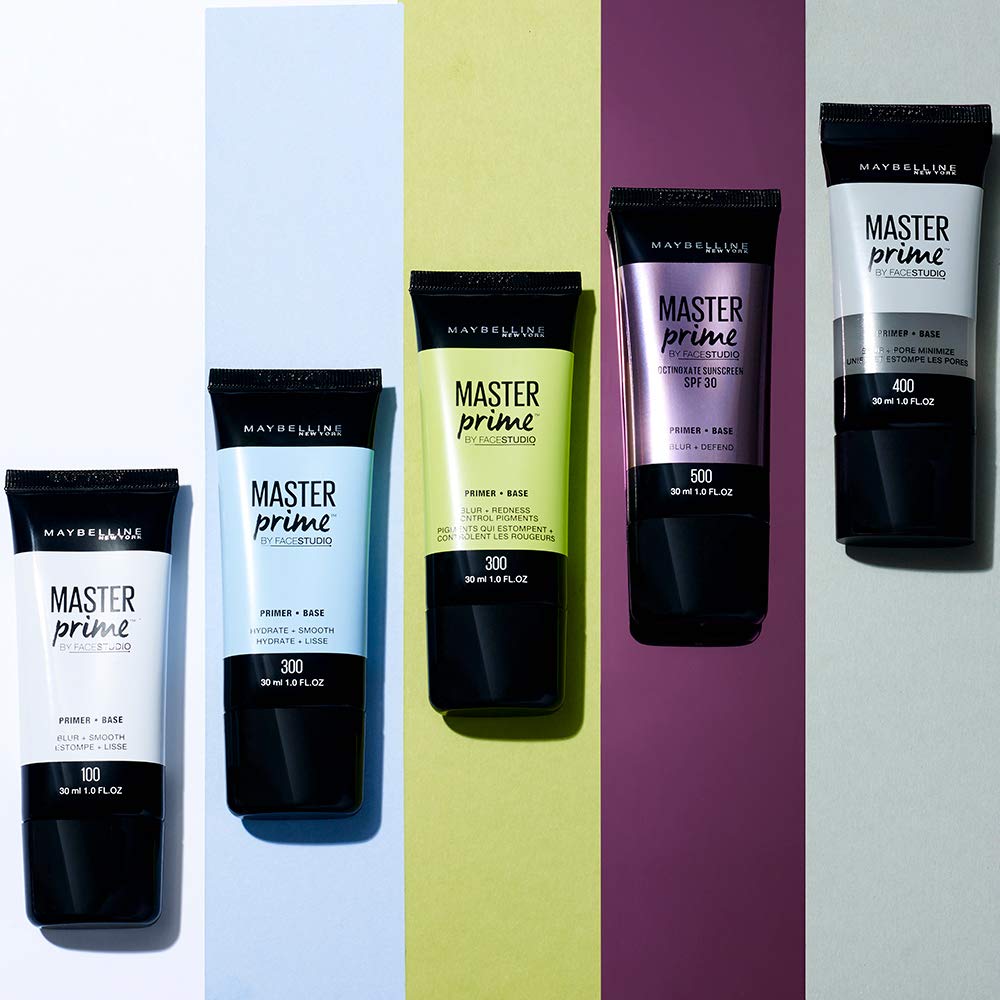 Maybelline Face Studio Master Prime, prepara-rostro: canvas listo para maquillaje duradero.