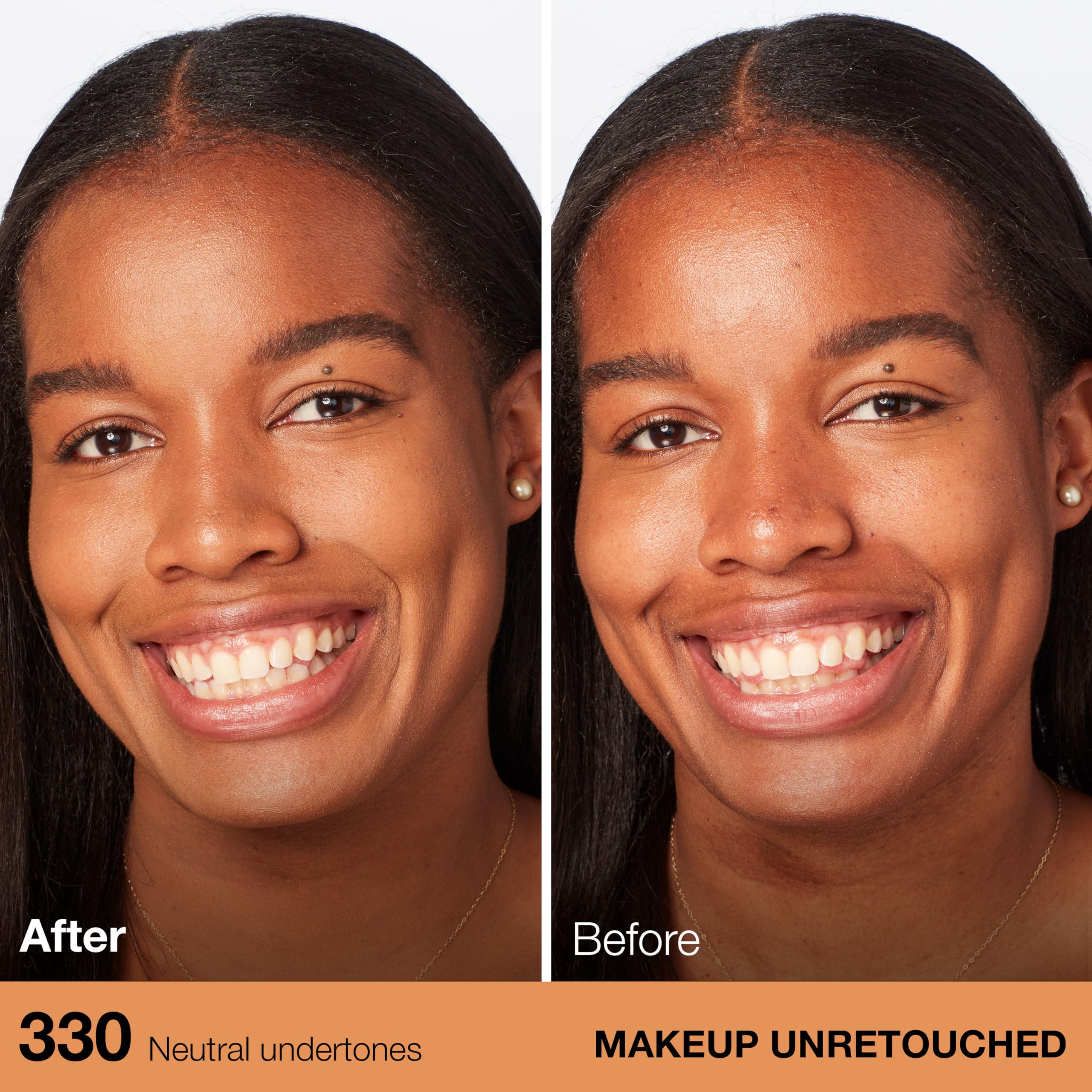 Maybelline Fit Me Dewy + Smooth 330 Caramelo, textura sedosa que suaviza la piel con brillo natural.