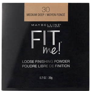 Maybelline Fit Me Loose Powder, empaque compacto, fijar maquillaje fácilmente.
