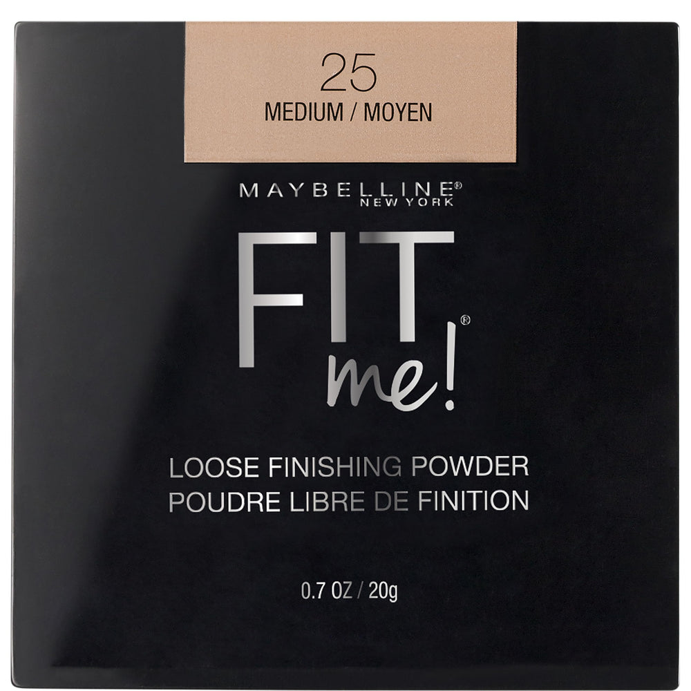 Maybelline Fit Me Polvo Suelto envase para control de brillo y acabado suave.