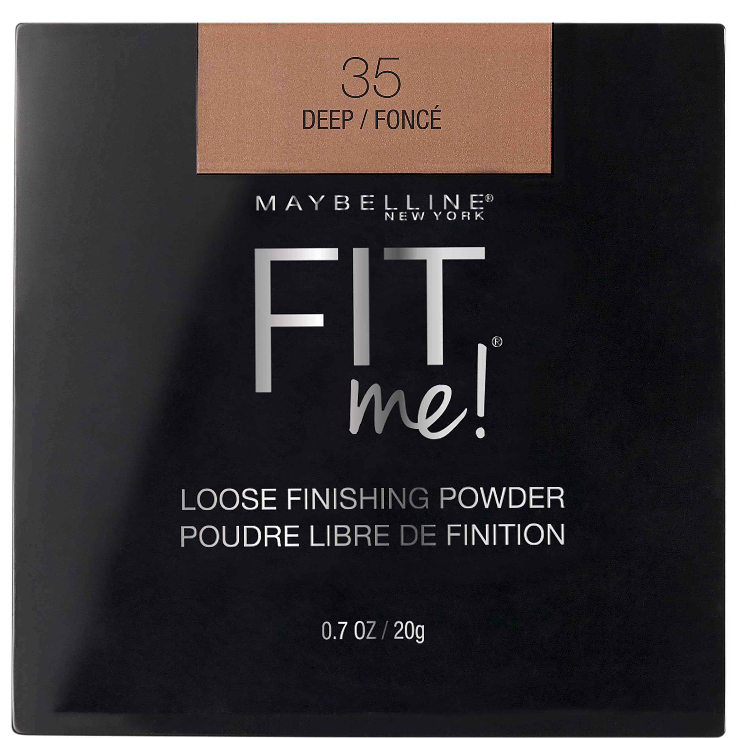 MAYBELLINE Fit Me polvo suelto fijador, tono profundo, control de brillo.