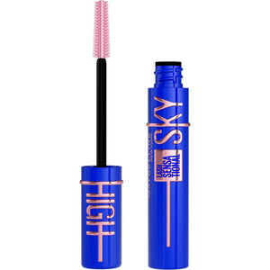 Maybelline Lash Sensational Sky High con aplicador torre-flex para volumen uniforme en pestañas.