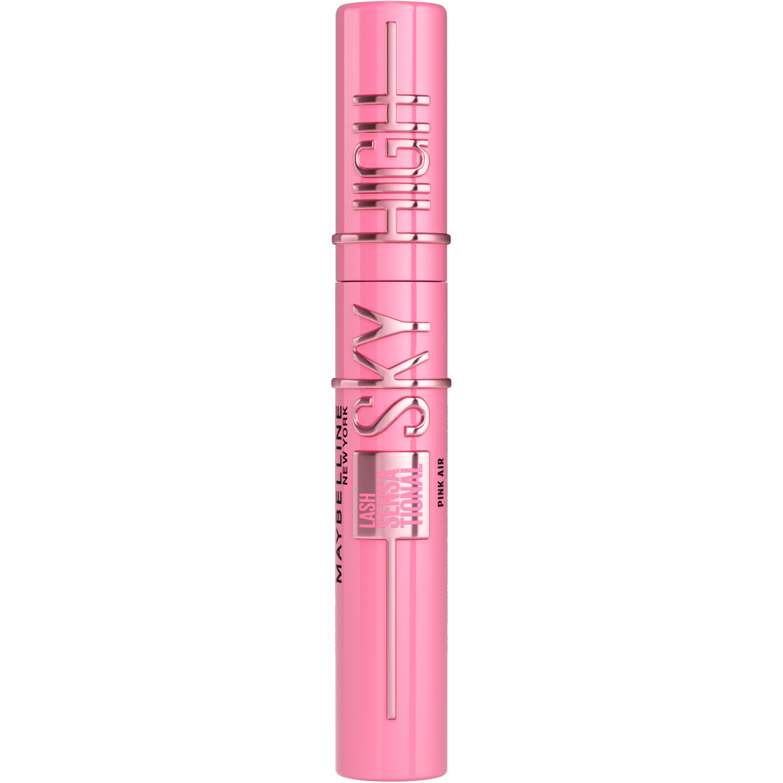 Maybelline Lash Sensational Sky High Pink Air, empaque rosa, ideal para iniciar tu rutina diaria.