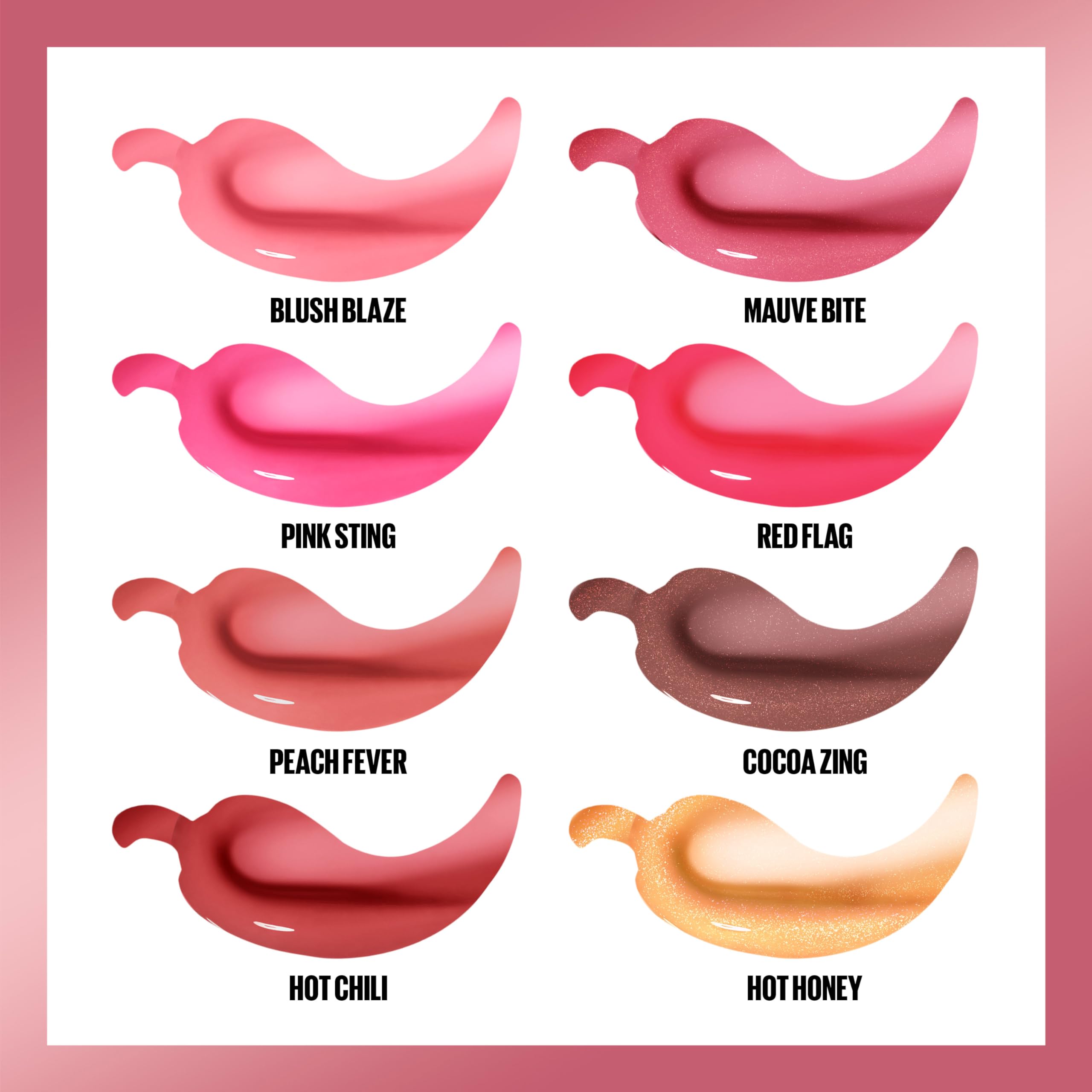 Maybelline acabado brillante y suave en los labios.