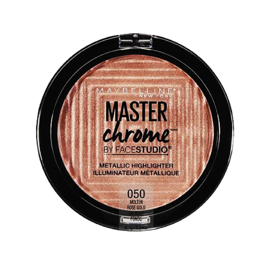 MAYBELLINE Facestudio Master Chrome polvo iluminador rosado dorado para pómulos