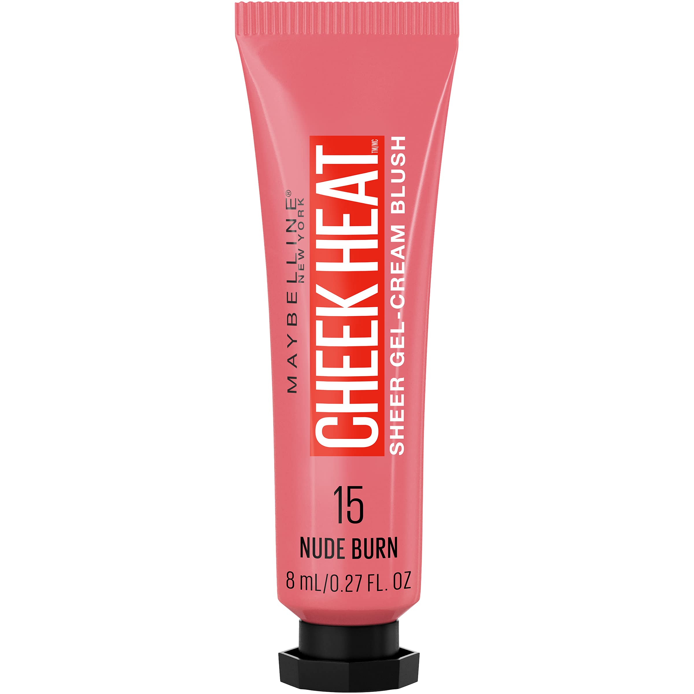 Maybelline rubor en gel-crema, aplicación suave y acabado luminoso para un look natural.