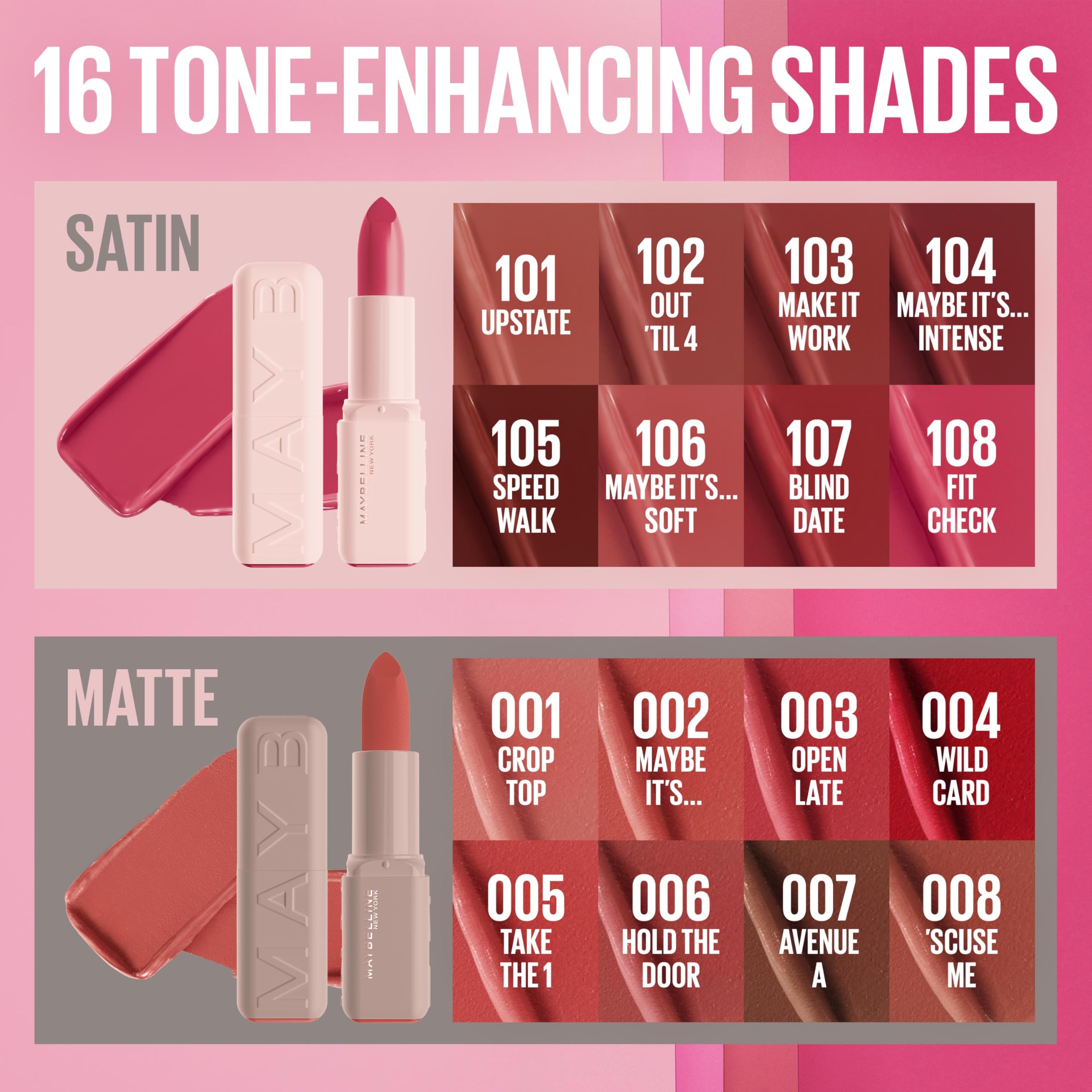 Maybelline Serum Lipstick acabado mate y satinado para cada estilo.