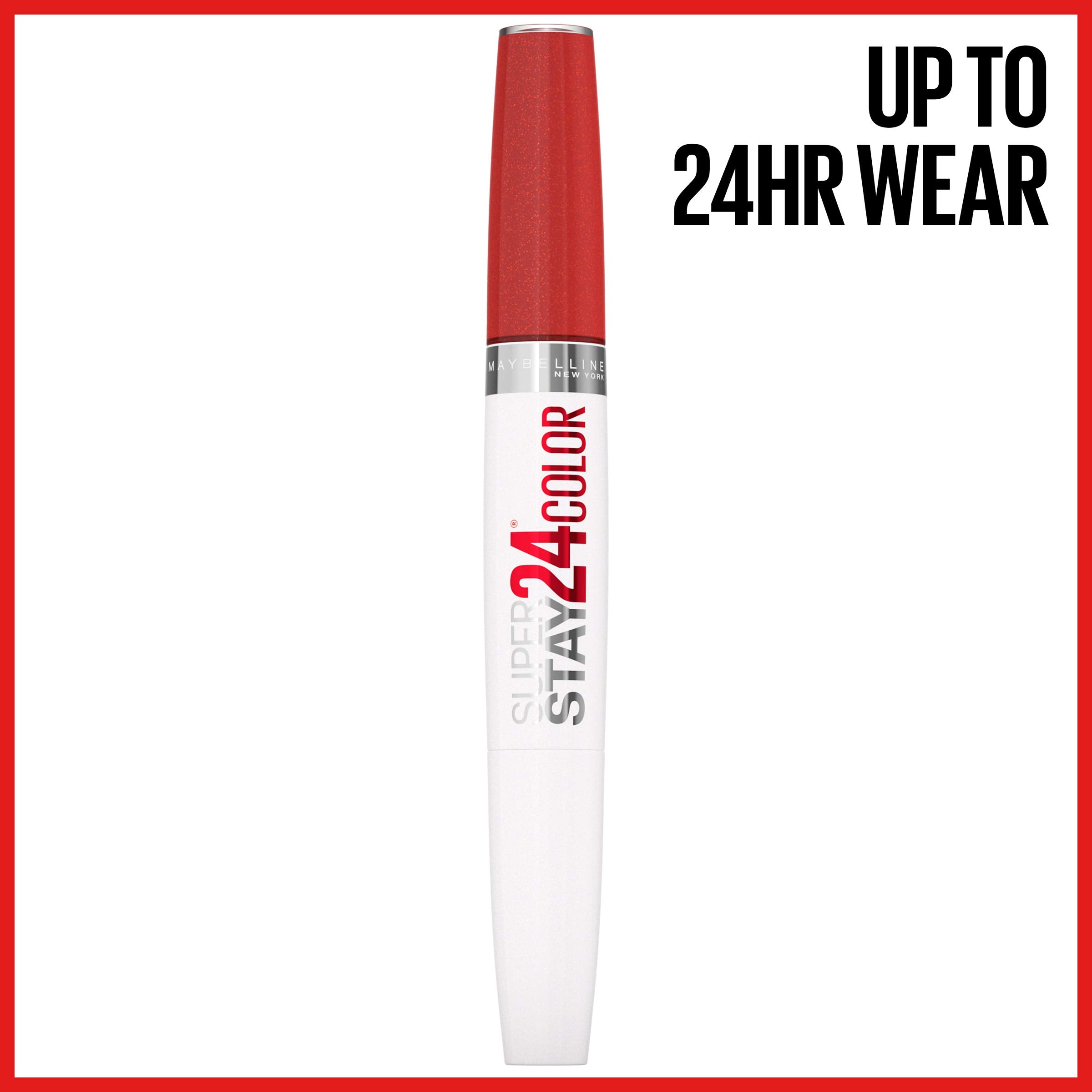 Maybelline Super Stay 24, tecnología microflex, color permanece hasta 24 horas.