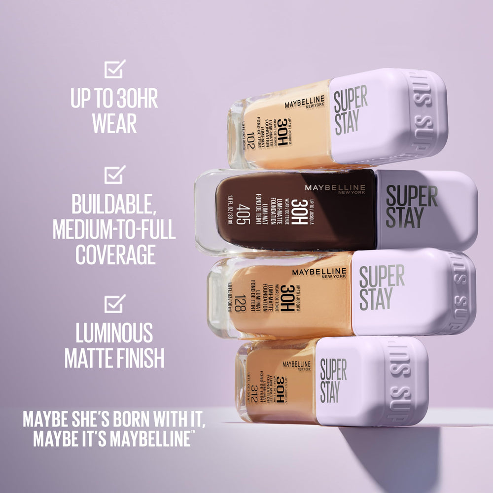 Maybelline Super Stay Lumi-Matte 24 tonos disponibles para mezcla natural
