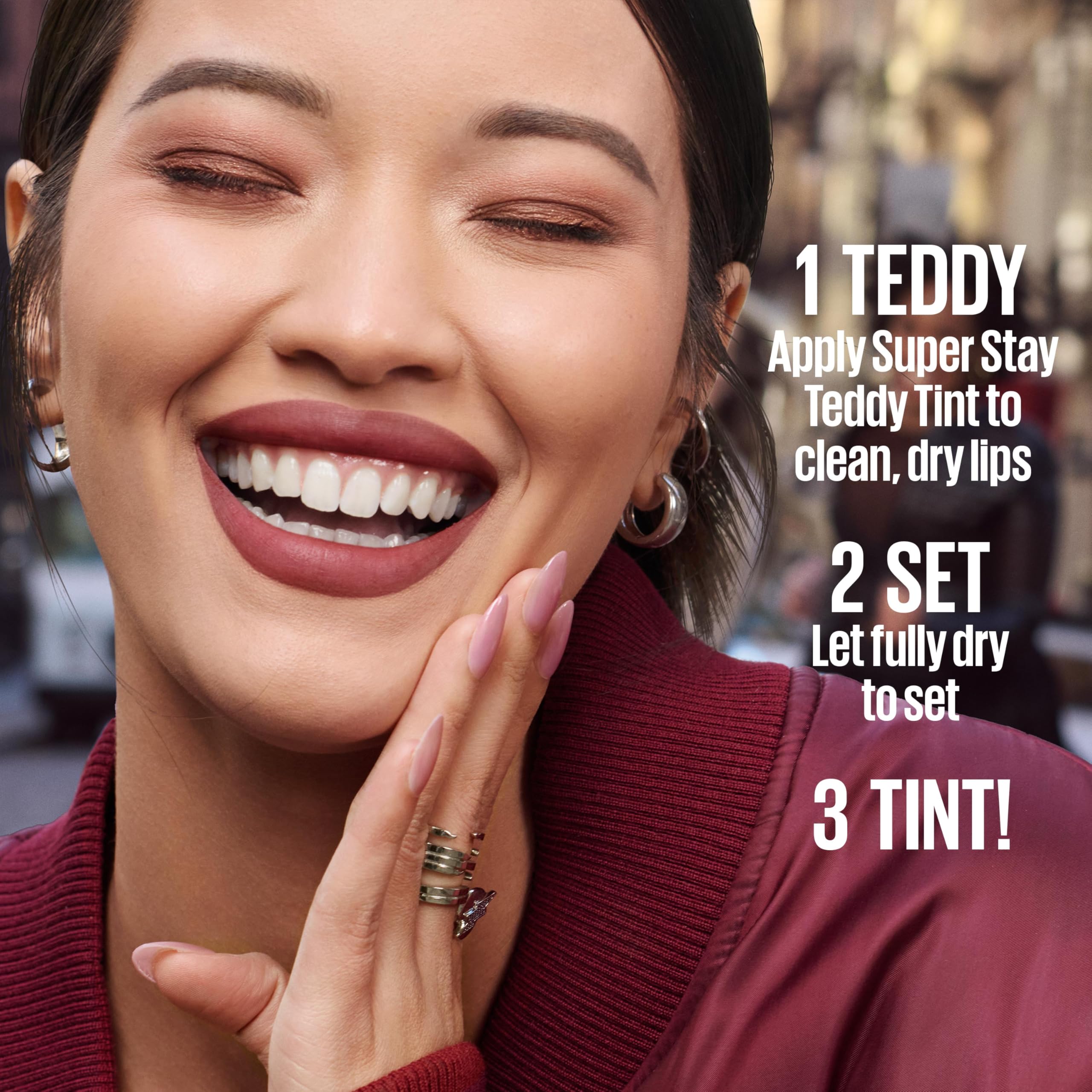 Maybelline Teddy Tint sin transferencia, ideal para besos y bebidas