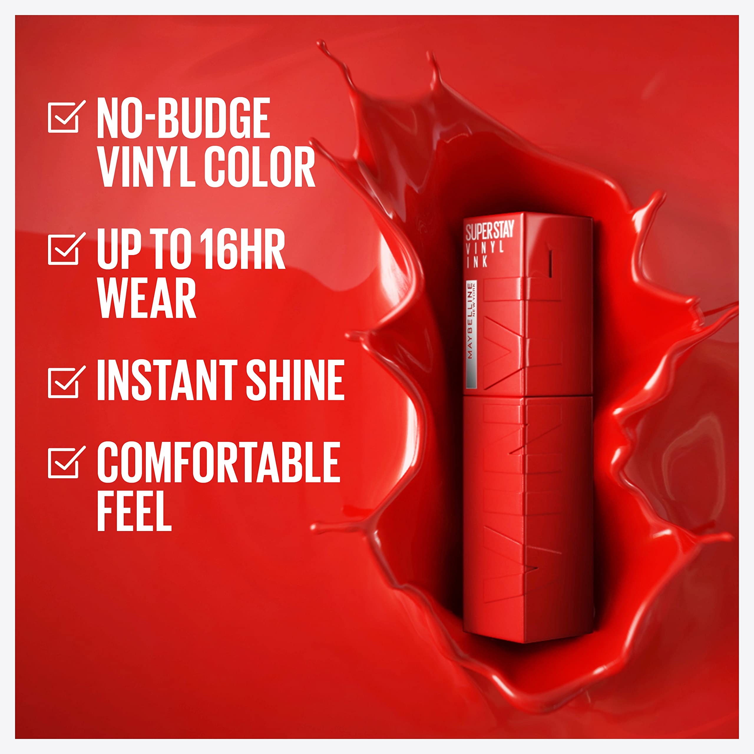 Aplicador preciso de Maybelline Super Stay Vinyl Ink para trazo limpio