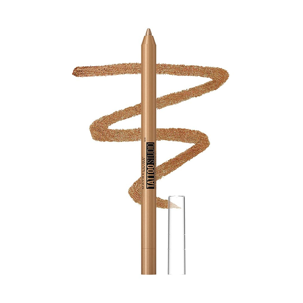 Maybelline Tattoo Studio delineador bronce brillo resistente al agua para ojos definidos.