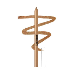 Maybelline Tattoo Studio delineador bronce brillo resistente al agua para ojos definidos.