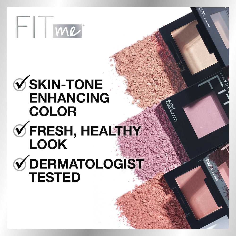 Maybelline Fit Me Blush ofrece tono natural que se integra con la piel.