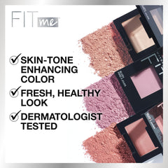 Maybelline Fit Me Blush ofrece tono natural que se integra con la piel.