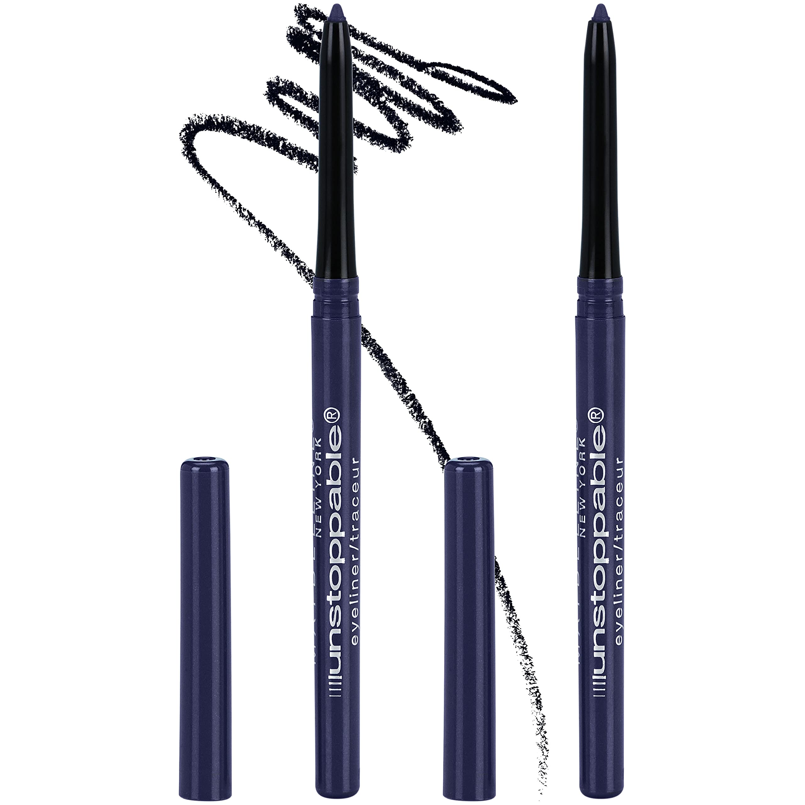Maybelline Unstoppable delineador azul Sapphire: aplicación fácil para trazos precisos.