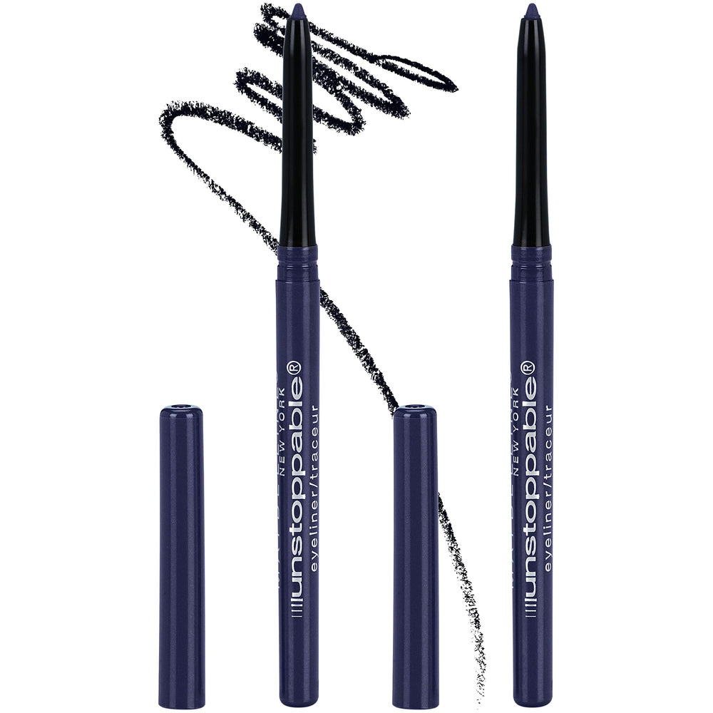 Maybelline Unstoppable delineador azul Sapphire: aplicación fácil para trazos precisos.