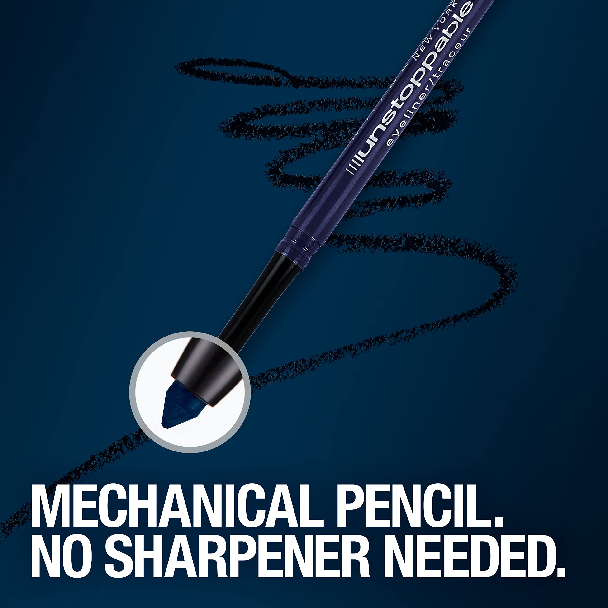 Set de 2 delineadores Maybelline Unstoppable azul Sapphire para retoques.