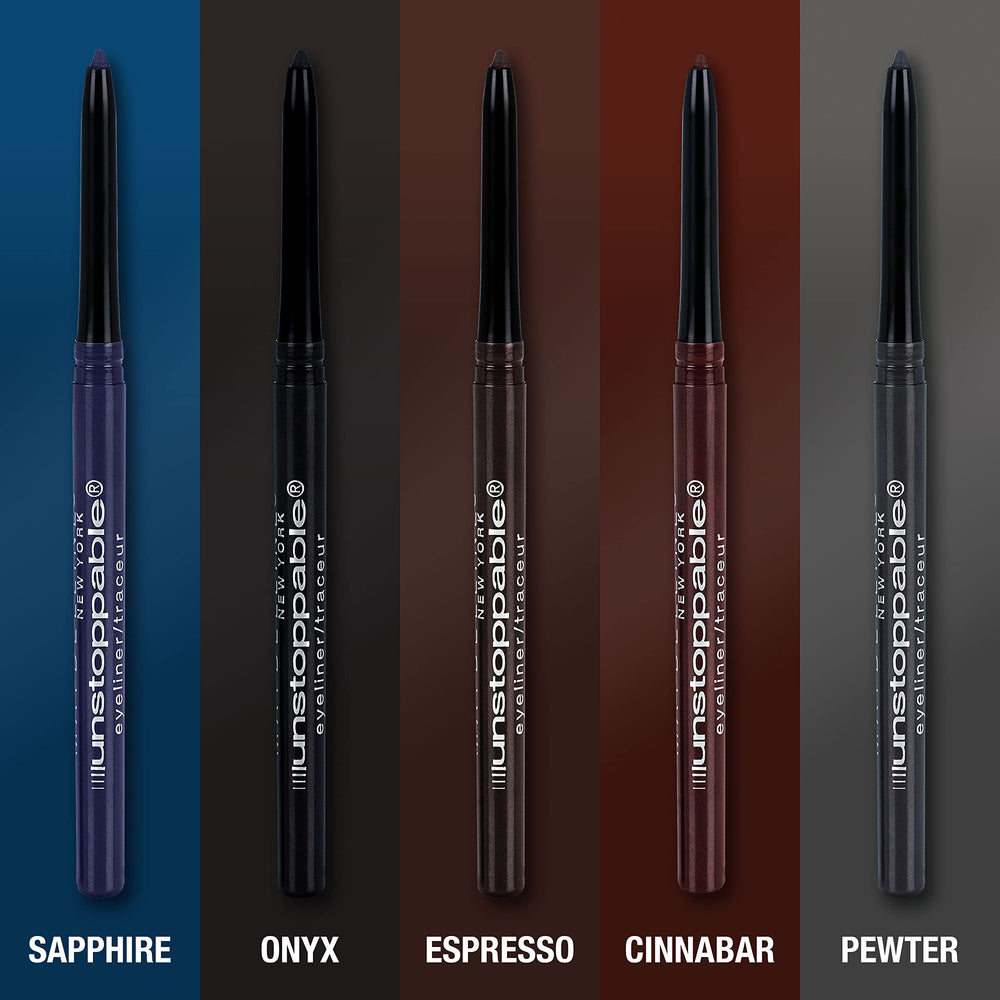 Lápiz para ojos Maybelline Unstoppable ideal para ojos sensibles y uso con lentes.