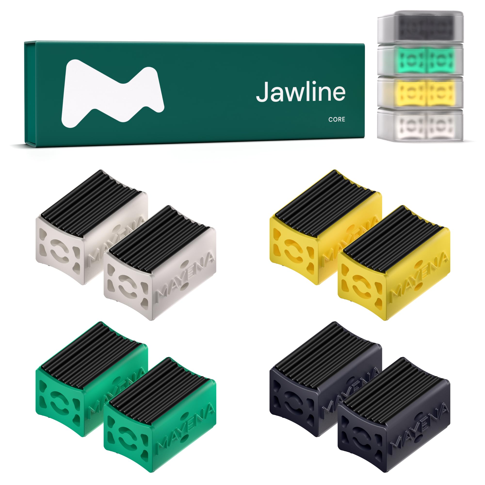 Mayena Jaw Exerciser Core, diseño de doble capa para entrenamiento facial suave.
