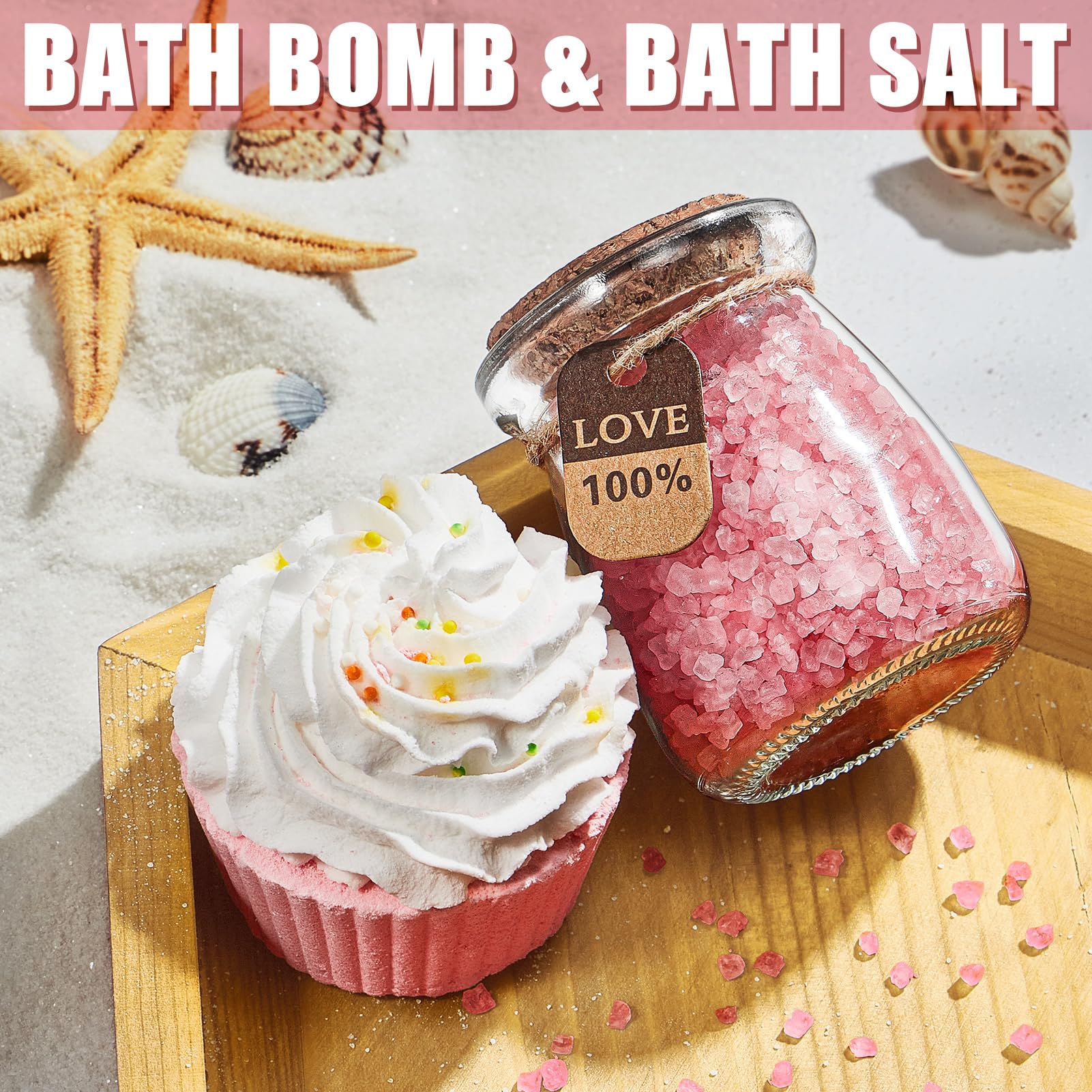 MAYICIVO bomba de baño cupcake, burbujeante para un baño sofisticado