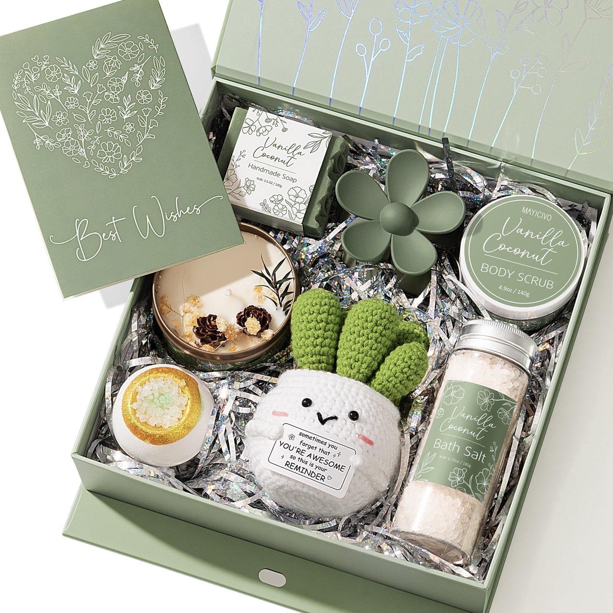 MAYICIVO cactus crochet, detalle decorativo suave para baño o escritorio, útil como regalo.