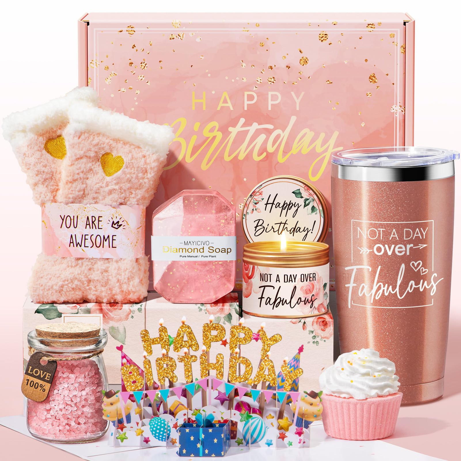 MAYICIVO cesto regalo cumpleaños para mujeres, ideal para sorprender y celebrar