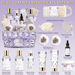 MAYICIVO set spa 12 piezas lavanda, cuidado completo para piel suave