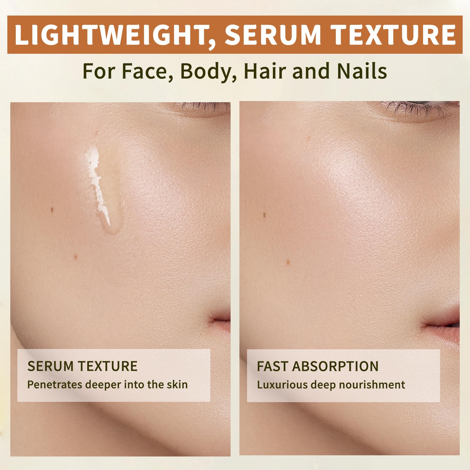 MAYJAM Aceite Vitamina E aplicado en la piel para suavizar áreas secas.