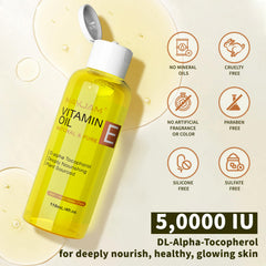 MAYJAM Aceite de Vitamina E con dispensador bomba facilita la aplicación facial y corporal.