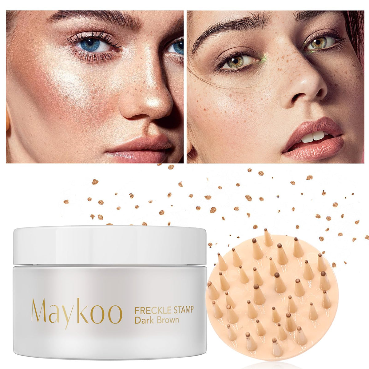 MAYKOO Freckle Stamp: aplicación natural de pecas para un look suave y realista.