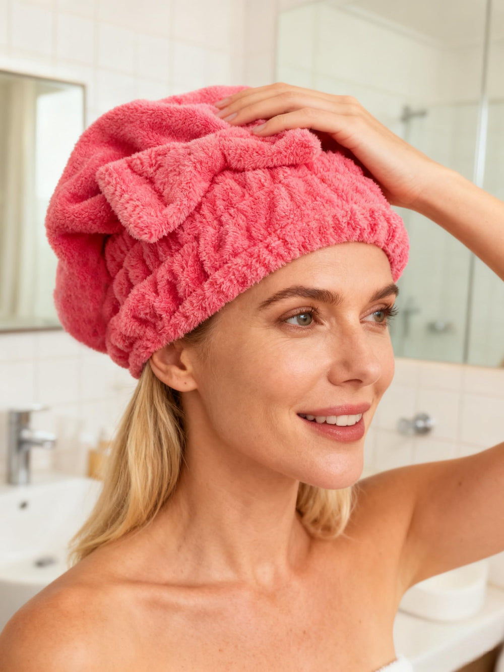 MAYOUTH capa de ducha microfibra, capucha para cabello, uso cómodo