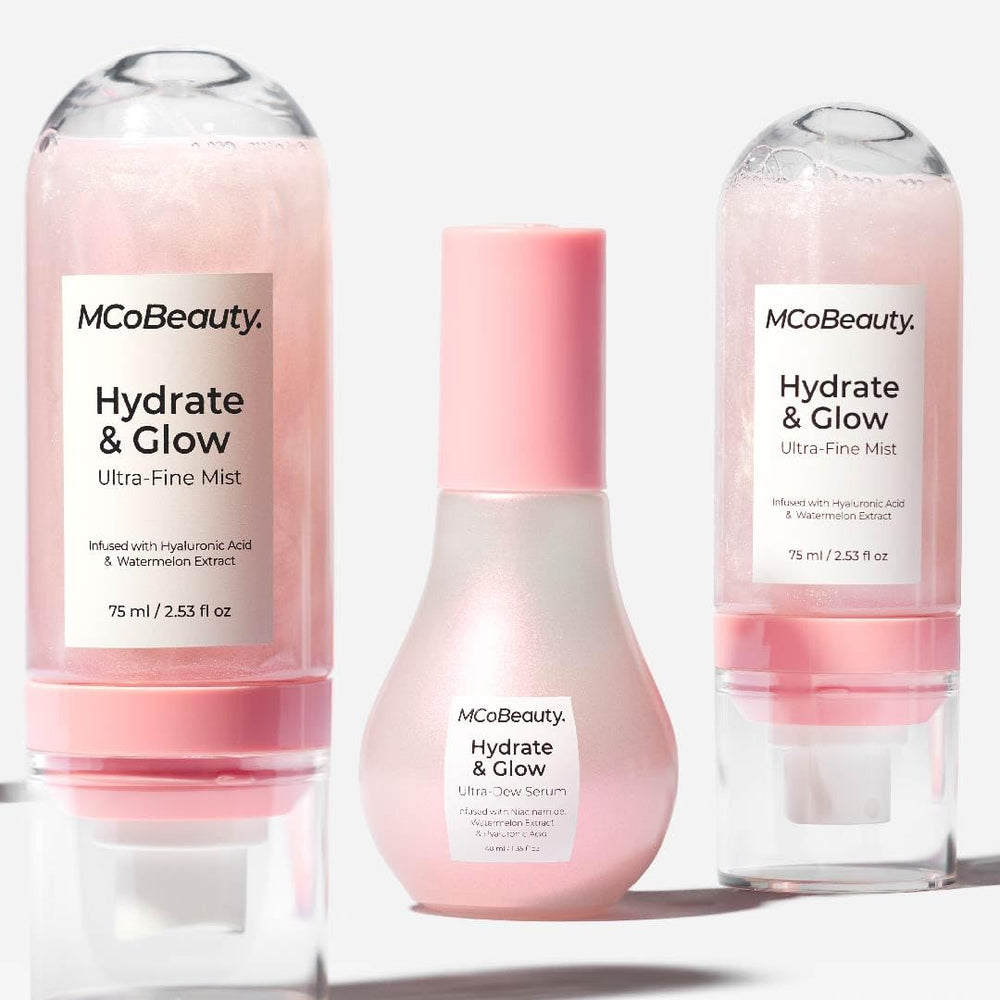 MCoBeauty bruma con aloe y ácido hialurónico para hidratación ligera.