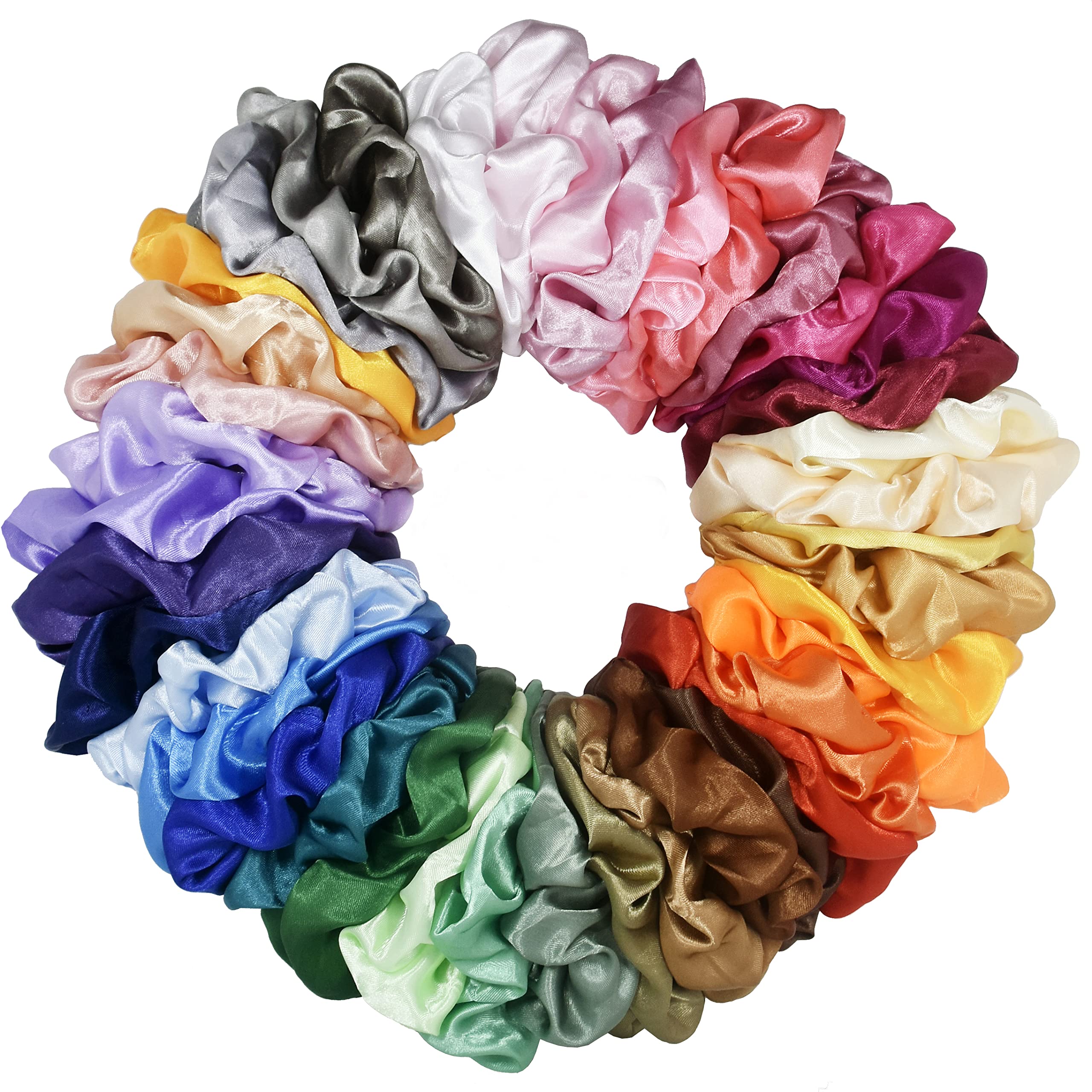 McUpper gomas de satén 40 colores para el cabello; suaves y resistentes para uso diario