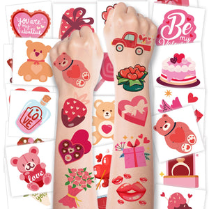 Tatuajes de MDDRUIQI para San Valentín con diseños variados, ideales para fiestas.