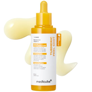 Medicube Peel Shot Curcuma: botella para exfoliar con suavidad y cuidado de la piel.