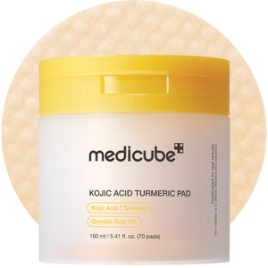 Discos medicube con ácido kojico y cúrcuma para un tono más uniforme.