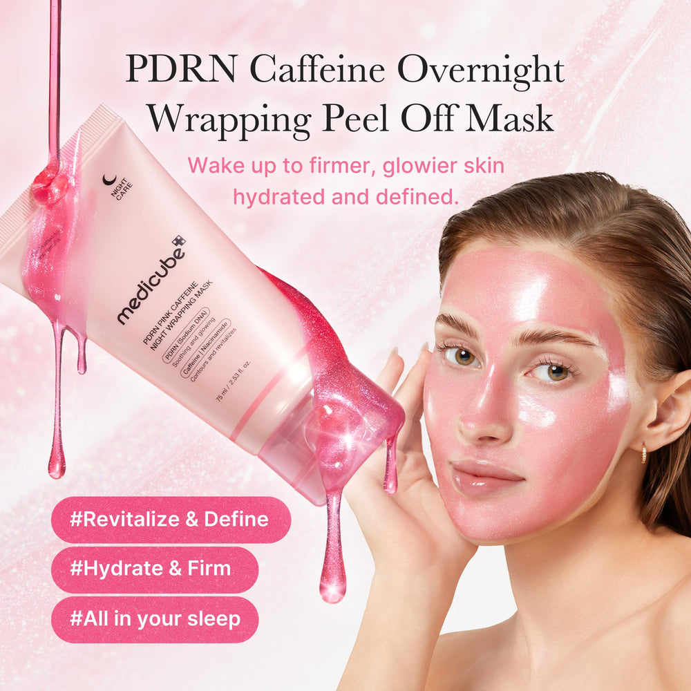 Medicube Wrapping Mask PDRN Caféina: despertar la piel con un brillo sutil.
