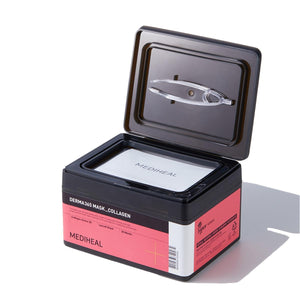 Mediheal Derma 365: mascarilla de colágeno en caja de 30 láminas para cuidado diario.