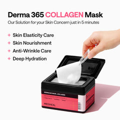 Textura suave de la mascarilla Mediheal Derma 365 para uso cómodo.