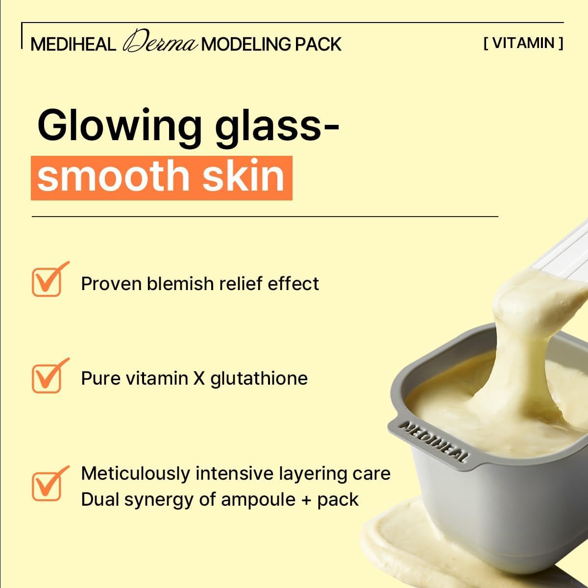 Mediheal Derma Modeling Pack Vitamina: ampolla para hidratación profunda y rápida.
