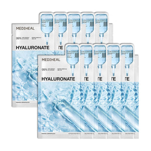 Mediheal Essential Mask Hyaluronato: caja del producto muestra promesa vegana y hidratación