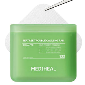 Mediheal discos tonificantes con arbol de te para calmar piel sensible e irritaciones leves.