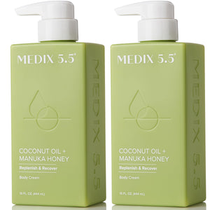 Medix 5.5 loción con aceite de coco en botella para hidratación profunda de la piel