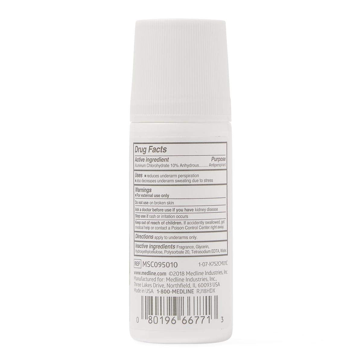 Medline MedSpa Antitranspirante, aplicador rodillo, fragancia fresca para empezar el día.