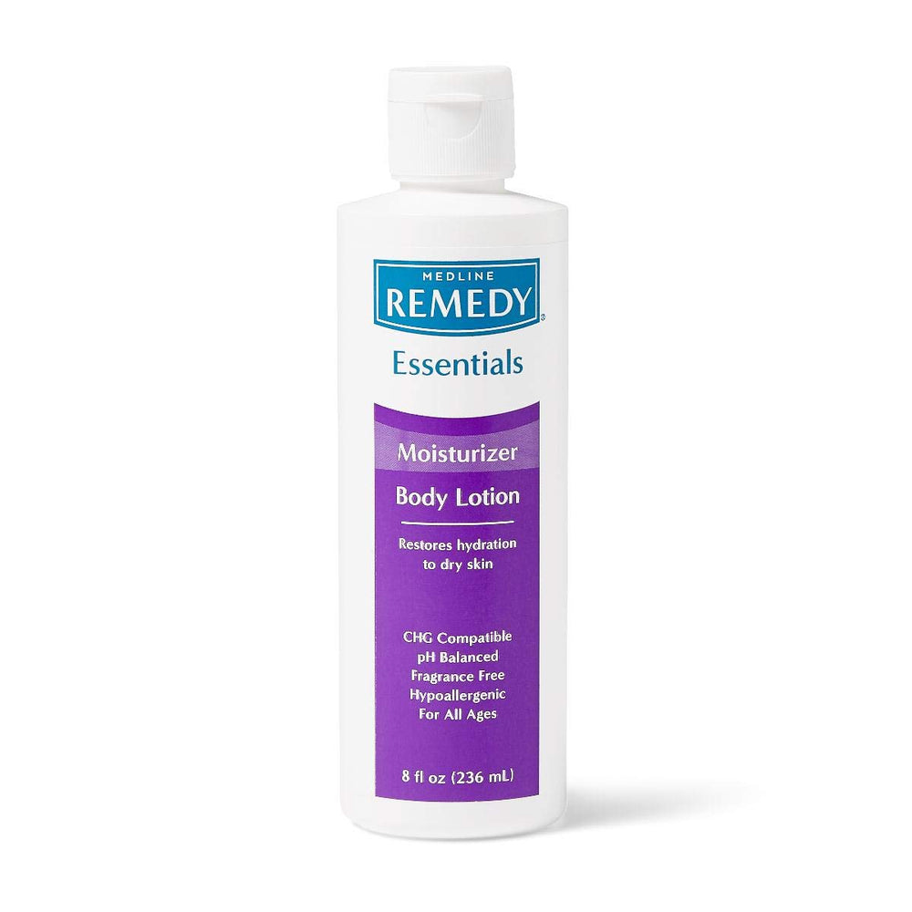 Medline Remedy Essentials: crema corporal hidratante sin fragancia para piel sensible y seca.
