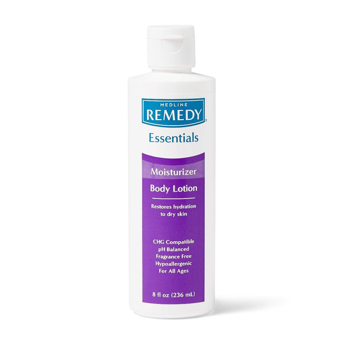 Medline Remedy Essentials: crema corporal hidratante sin fragancia para piel sensible y seca.