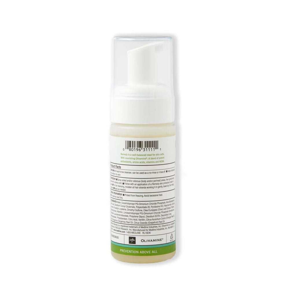 Medline Remedy Olivamine, espuma con fragancia suave para cabello y cuerpo en una pasada.